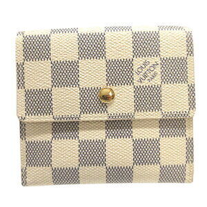 Louis Vuitton Azur White Portefeuille Wallet Elise Ivory Double hook